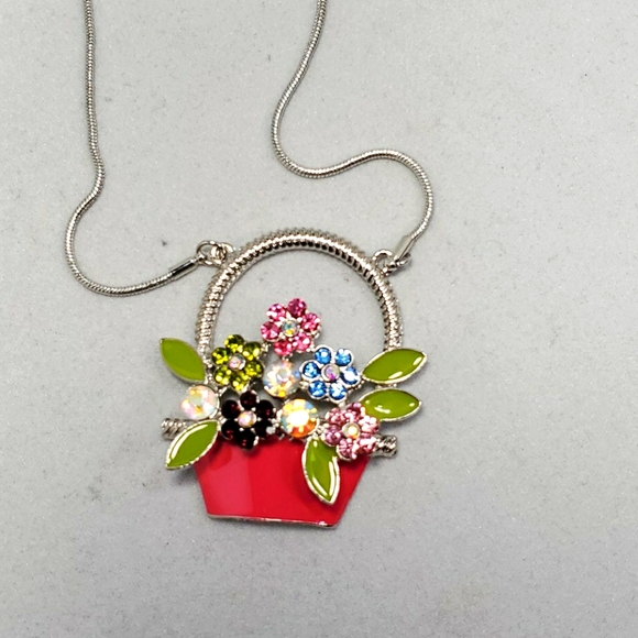 Bonworth colored necklace  set with silver chain and fish hook earring - Picture 2 of 3